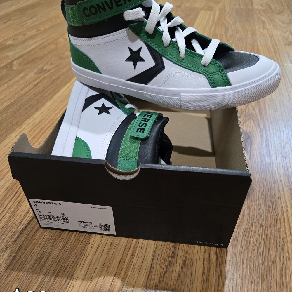 Converse Green and White High-Top Sneakers